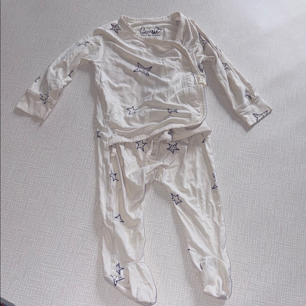 Bonsie Baby White Star Print Footie